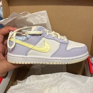 Kids lavender yellow dunks 12.5 C
